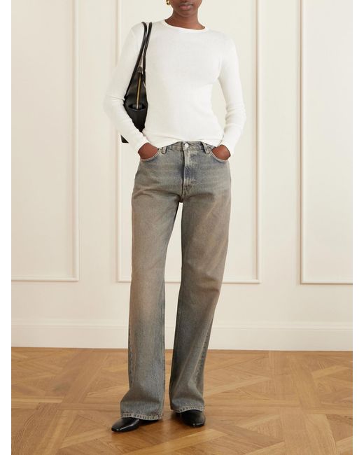 Lisa Yang Natural Vivian Cotton And Cashmere-Blend T-Shirt