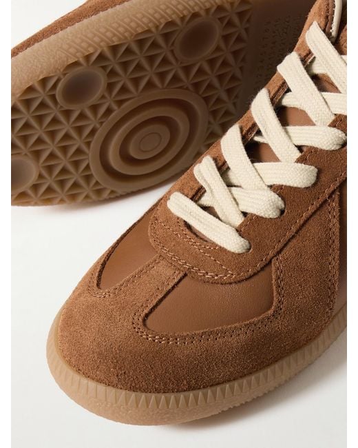 Maison Margiela Brown Replica Sneakers Aus Leder Und Veloursleder