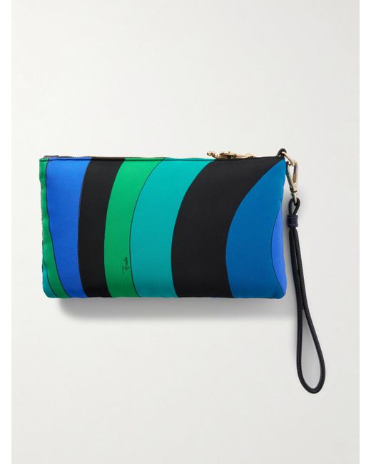Emilio Pucci Blue Printed Shell Clutch