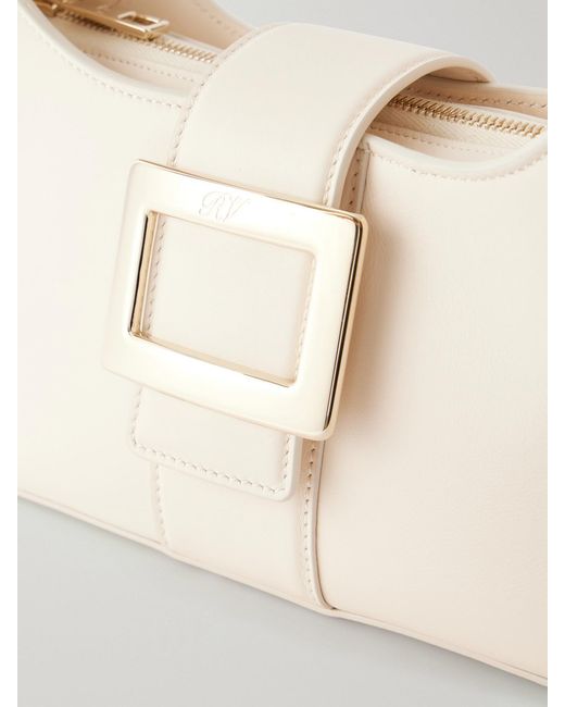 Roger Vivier Natural Belle Vivier Mini Leather Shoulder Bag