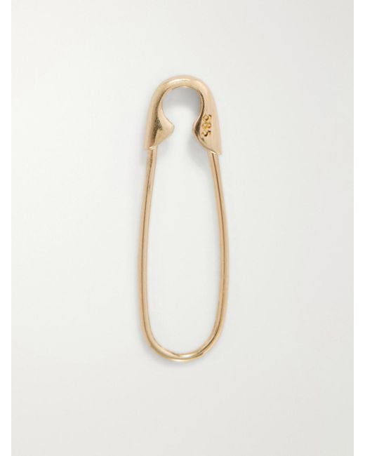 Loren Stewart White Mini Safety Pin 14-Karat