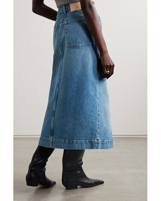 Ulla Johnson The Bea Denim Midi Skirt in Blue | Lyst