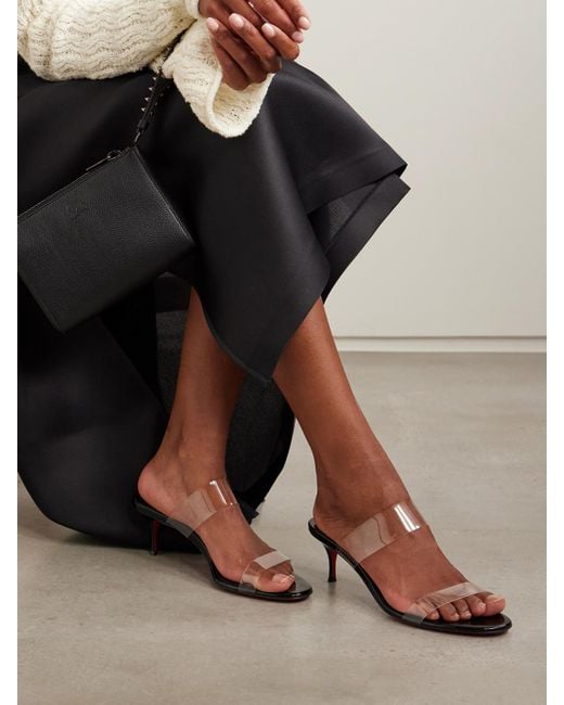 Christian Louboutin White Just Nothing 55 Pvc Mules