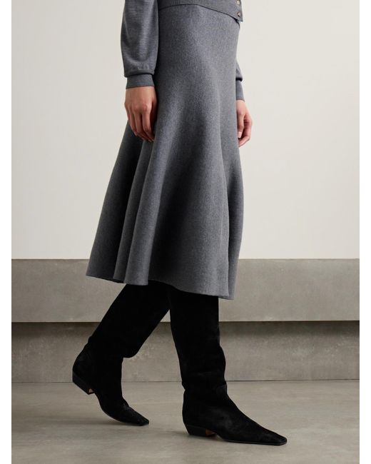 Bottes En Daim Marfa Khaite en coloris Black