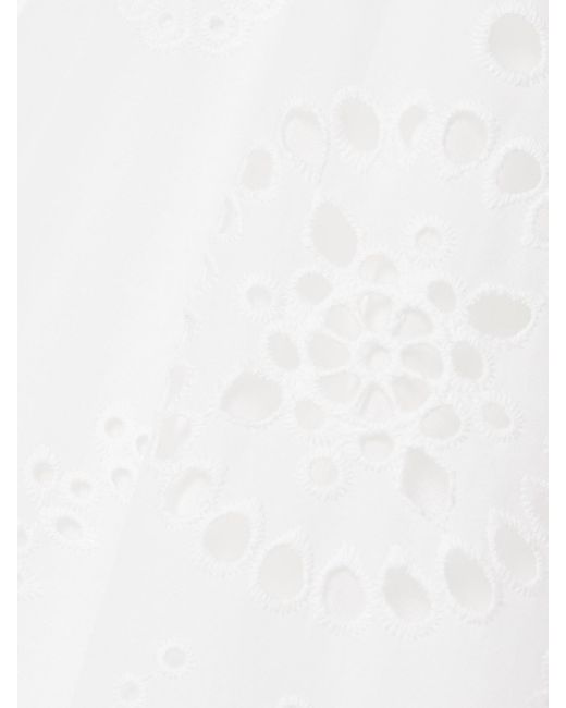 Matteau White Tie-Detailed Scalloped Broderie Anglaise Cotton Midi Dress