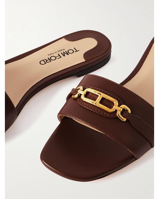 Tom Ford Crystal-embellished Fur Slides Size 39
