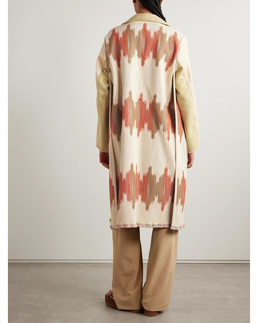Thank You Have A Good Day White Crosby Mantel Aus Baumwoll-Jacquard, Samt Und Twill Mit Fischgratmuster