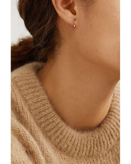 Anita Ko Natural Huggies 18-karat Rose Gold Hoop Earrings