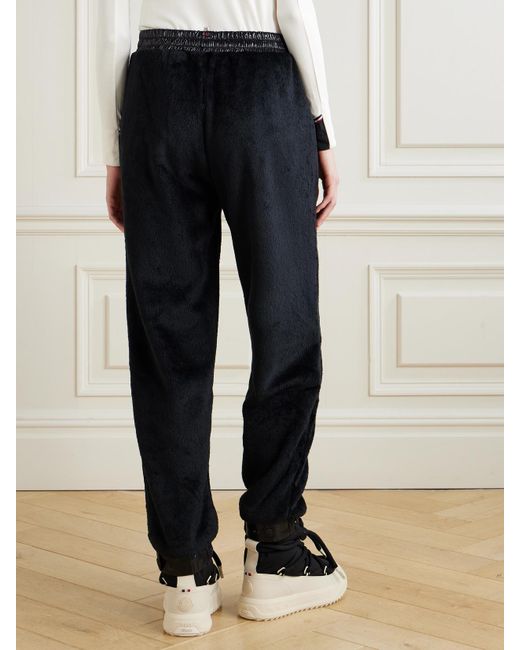 Moncler Black Shell-Trimmed Fleece Tapered Sweatpants