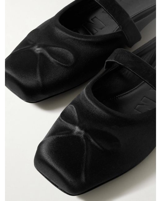 Marni White Sabot Satin Ballet Flats