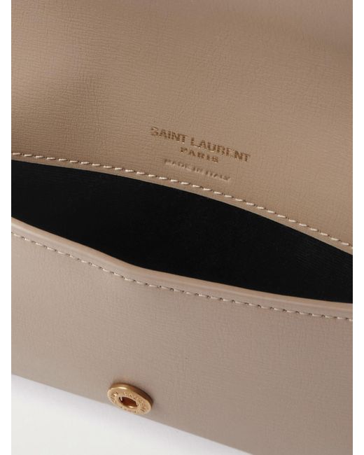 Saint Laurent White Cassandre Strap Leather Phone Case