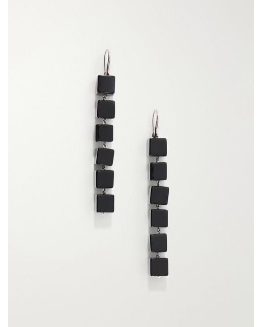 Le Sundial White Tina Sterling Onyx Earrings