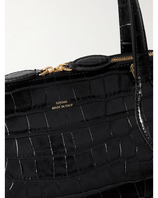 Totême  Black Croc-Effect Leather Tote