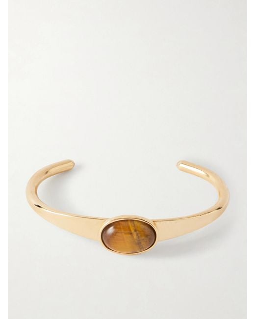 Jennifer Behr Natural Elaine-Plated Tiger's Eye Cuff