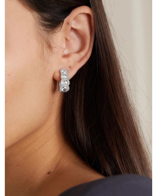 David Morris White 18-Karat Diamond Hoop Earrings