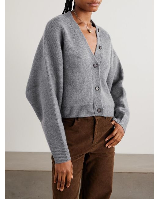 LeKasha Gray Derios Convertible Cashmere Turtleneck Cardigan