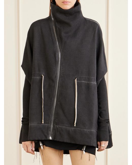 Rick Owens Blue Mountain Sail Drawstring Cotton-Jersey Jacket