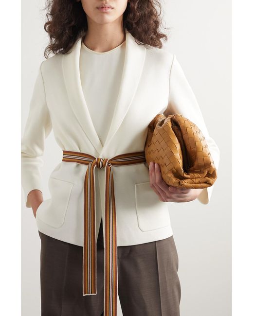 Loro Piana White Belted Silk And Cotton-Blend Cardigan