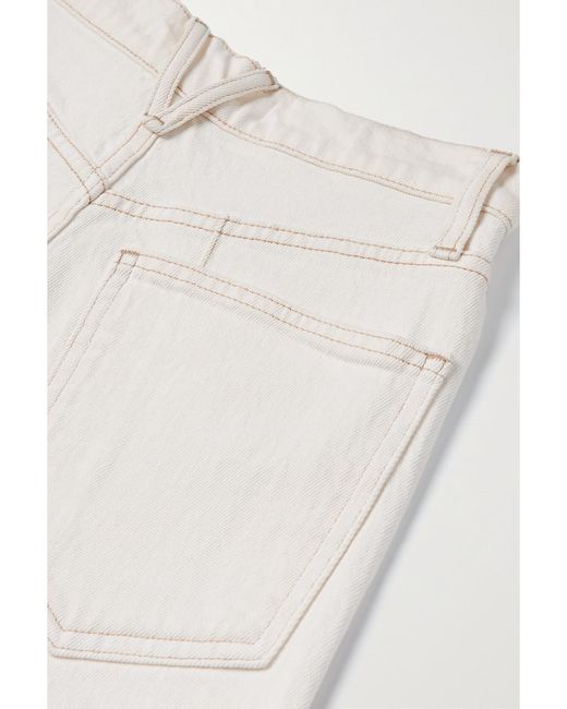 Veronica Beard White Dylan High-Rise Straight-Leg Jeans