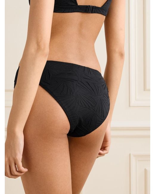 Loulou de Saison Black Hephaistos Stretch-Cloqué Bikini Briefs