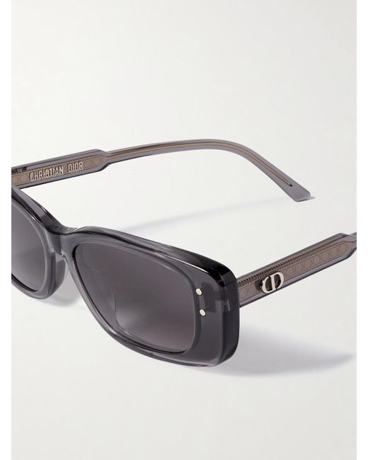 Dior Gray Diorhighlight S2I Rectangular-Frame Acetate Sunglasses