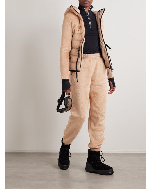 Moncler Natural Nylon Laqué-Trimmed Polartec Fleece Tapered Track Pants