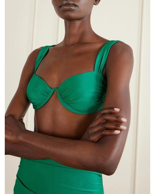 Jonathan Simkhai Green Anniston Bikini Top