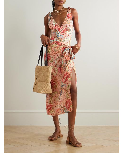 Etro White Pareo Aus Voile Aus Einer Baumwoll-Seidenmischung Mit Paisley-Print