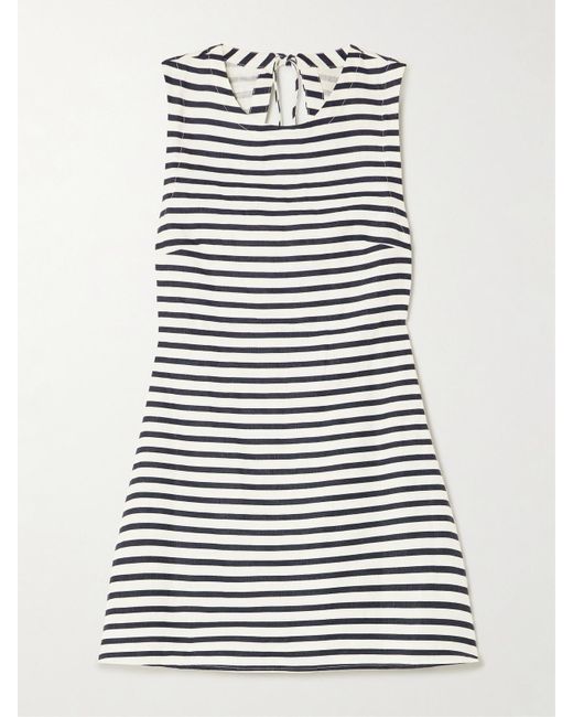 Mini-Robe Dos Ouvert En Lin À Rayures Julia Faithfull The Brand en coloris Blue