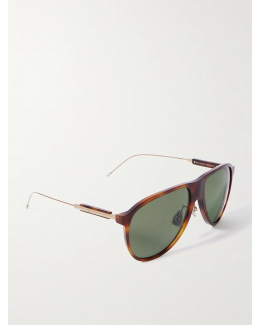 Brunello Cucinelli Green Aviator-Style Acetate And-Tone Sunglasses