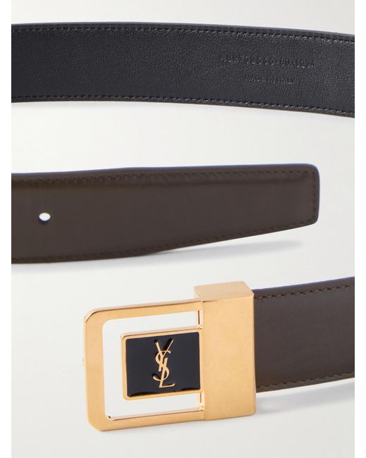 Saint Laurent Black Leather Belt