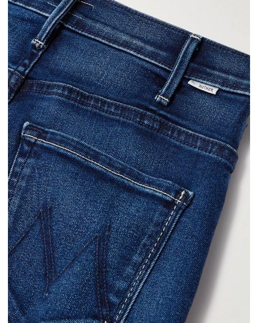 Mother Blue The Hustler Roller Sneak High-Rise Wide-Leg Jeans