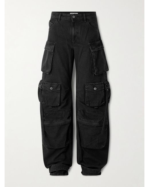 The Attico Black Low-Rise Cargo Jeans