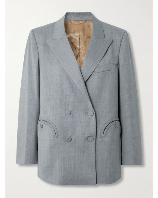 Blazé Milano Gray Everynight Doppelreihiger Blazer Aus Woll-Twill