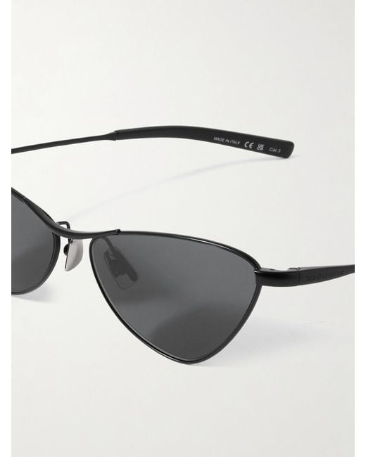 Saint Laurent Black Cat-Eye Metal Sunglasses