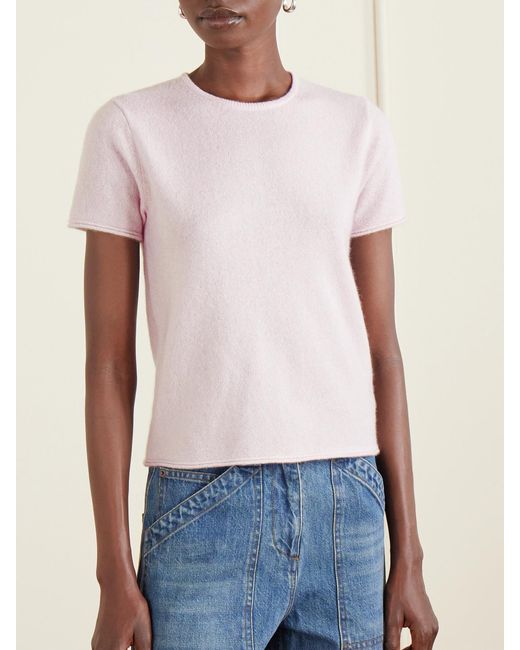 Co. Pink Cashmere And Silk-Blend T-Shirt
