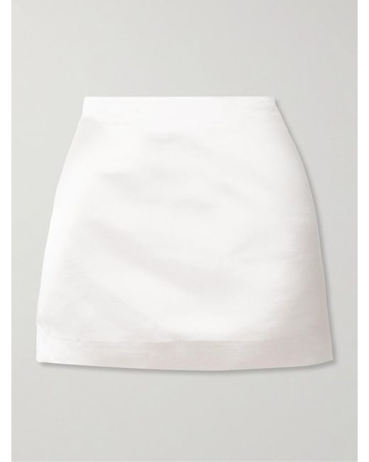 Lisa Yang White Minirock Aus Seidensatin