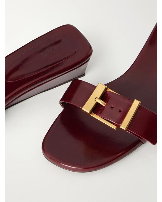 Khaite Brown Manhattan Buckled Leather Sandals