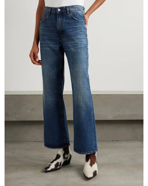 Haikure Blue Korea Distressed High-Rise Wide-Leg Jeans