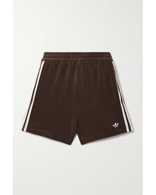 adidas Originals + Wales Bonner Crochet-trimmed Stretch Cotton-blend Terry  Shorts in Brown | Lyst Canada