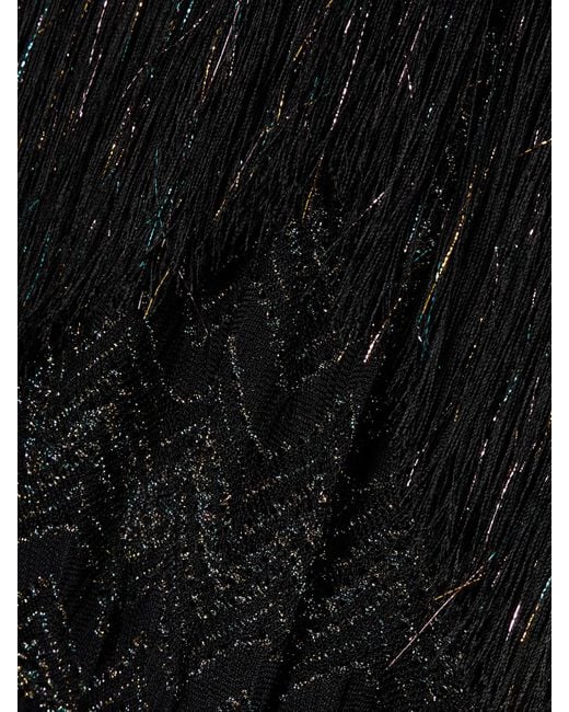 Missoni Black Mare Neckholder-Jumpsuit Aus Metallic-Häkelstrick Mit Fransen