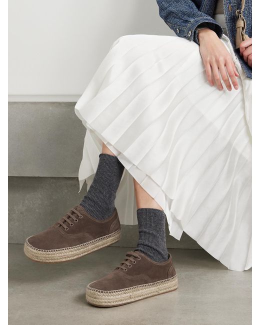 Baskets Plates-Formes Façon Espadrilles En Daim J.W. Anderson en coloris Brown