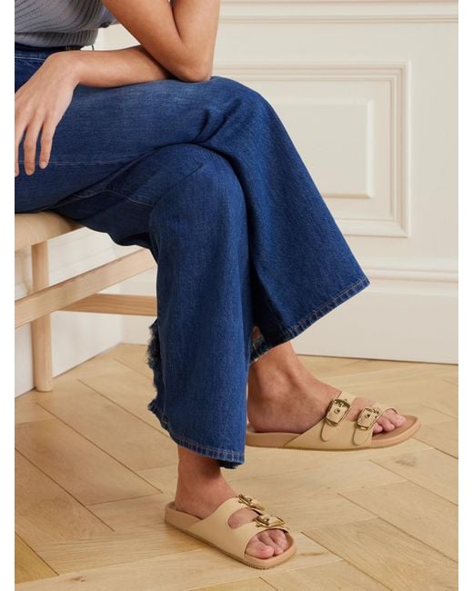 Chloé Natural Buckled Leather Sandals