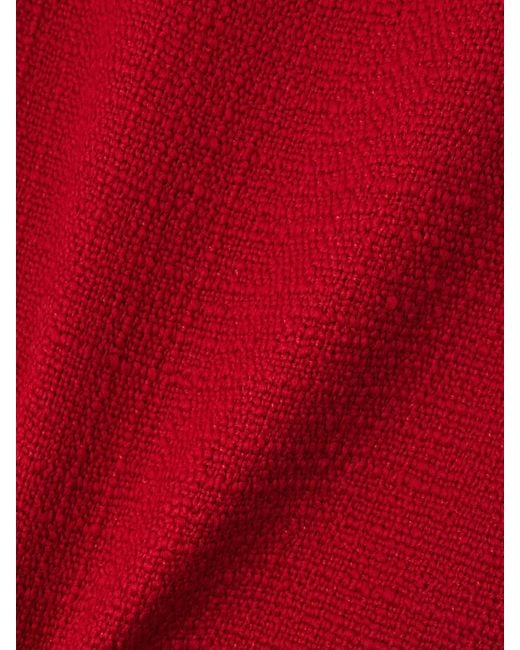 Valentino Garavani Red Wool-Blend Tweed Skirt