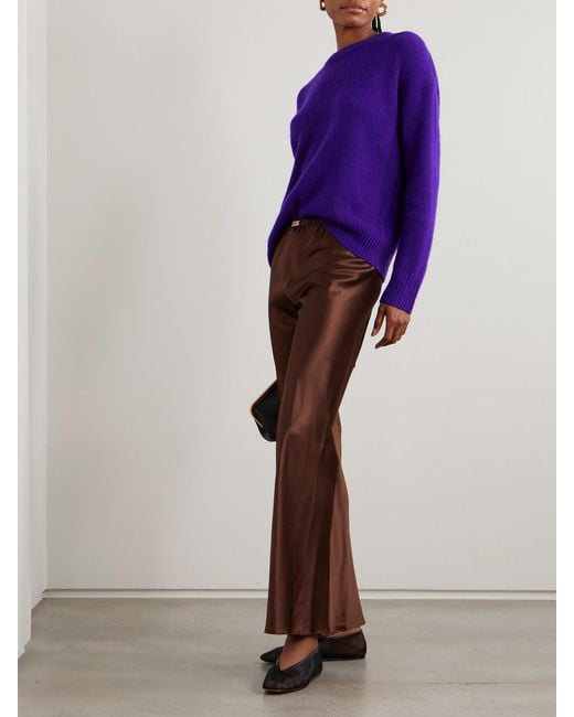 Lisa Yang Purple Lova Cashmere And Silk-Blend Sweater