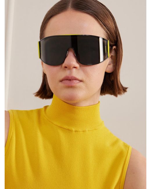 Loewe Gray Speed Shield Mask Metal Sunglasses