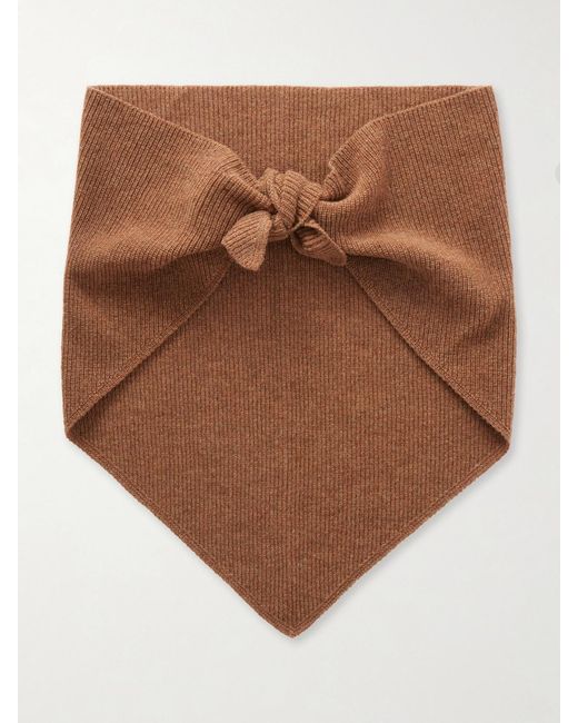 &Daughter Brown Fionn Ribbed Cashmere Scarf