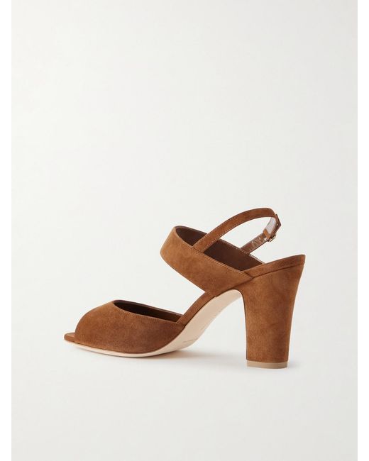 Manolo Blahnik Brown Khiko 90 Suede Slingback Sandals