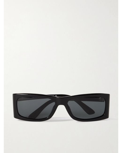 Prada Black Rectangular-Frame Acetate Sunglasses