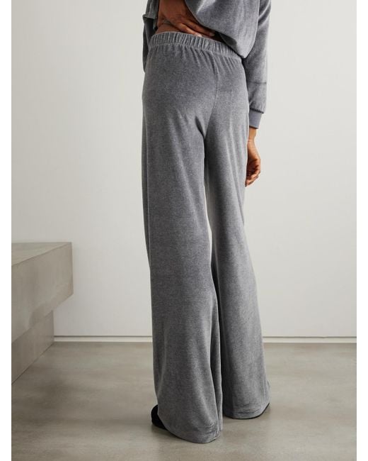Suzie Kondi Gray Zephyra Jogginghose Mit Weitem Bein Aus Velours Aus Einer Baumwollmischung